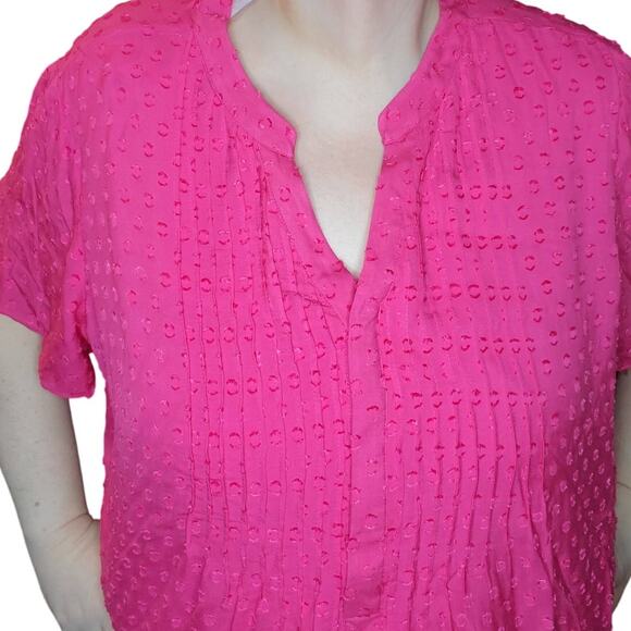 NEW Soft Surroundings Size 3X Lined Offshore Top Blouse in Raspberry Sorbet - Picture 2 of 10